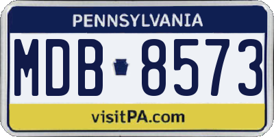 PA license plate MDB8573
