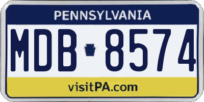 PA license plate MDB8574