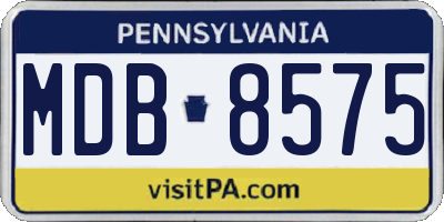 PA license plate MDB8575
