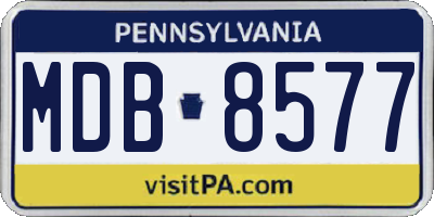 PA license plate MDB8577