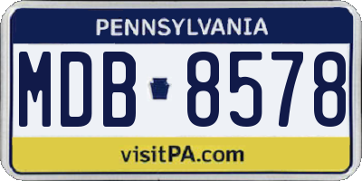 PA license plate MDB8578