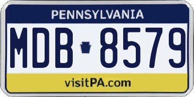 PA license plate MDB8579