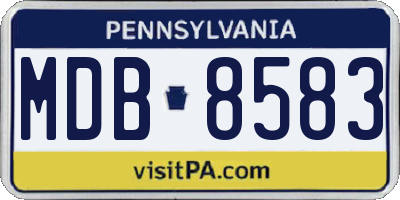 PA license plate MDB8583