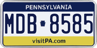 PA license plate MDB8585