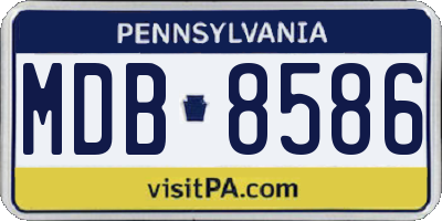 PA license plate MDB8586