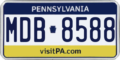 PA license plate MDB8588