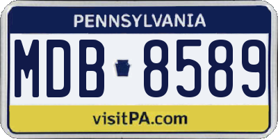 PA license plate MDB8589