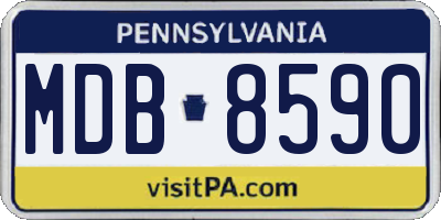 PA license plate MDB8590