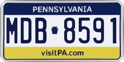 PA license plate MDB8591