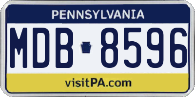 PA license plate MDB8596
