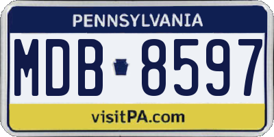 PA license plate MDB8597