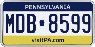 PA license plate MDB8599