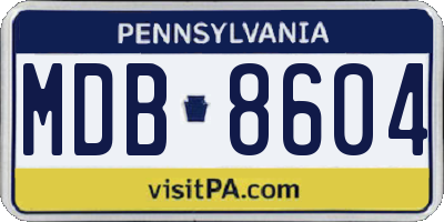 PA license plate MDB8604