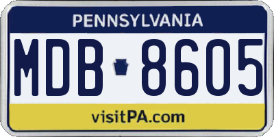 PA license plate MDB8605