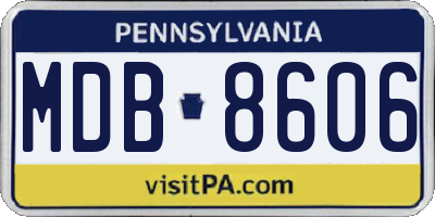 PA license plate MDB8606