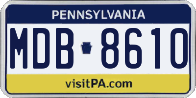 PA license plate MDB8610