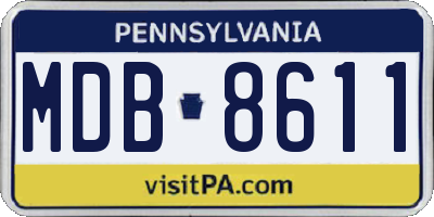 PA license plate MDB8611