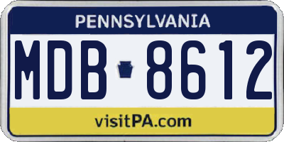 PA license plate MDB8612