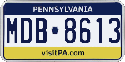 PA license plate MDB8613