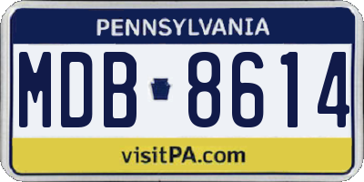 PA license plate MDB8614