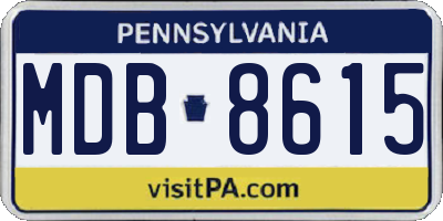 PA license plate MDB8615