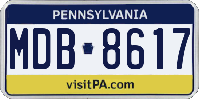 PA license plate MDB8617