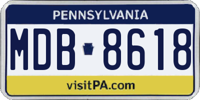 PA license plate MDB8618