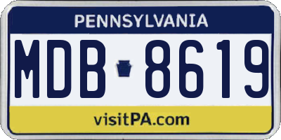 PA license plate MDB8619