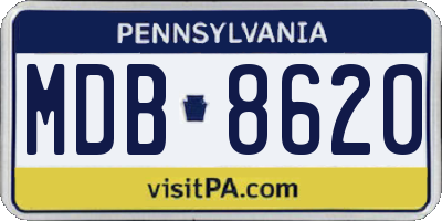 PA license plate MDB8620