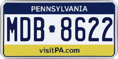 PA license plate MDB8622