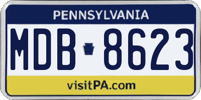 PA license plate MDB8623
