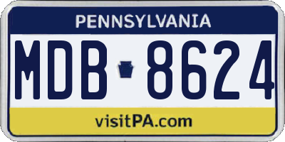 PA license plate MDB8624