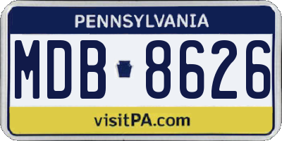 PA license plate MDB8626
