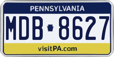 PA license plate MDB8627
