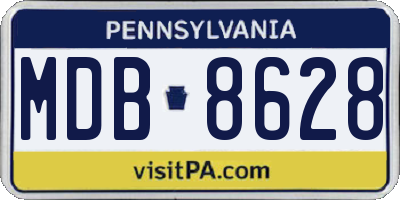 PA license plate MDB8628
