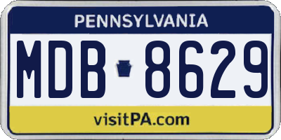 PA license plate MDB8629