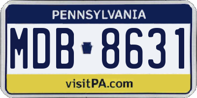 PA license plate MDB8631
