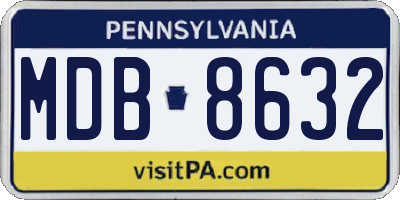PA license plate MDB8632