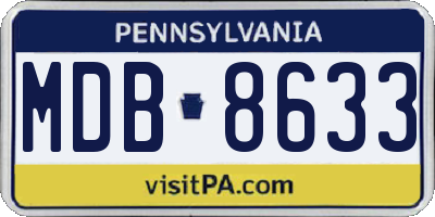 PA license plate MDB8633