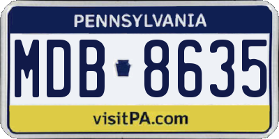 PA license plate MDB8635