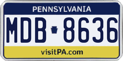 PA license plate MDB8636