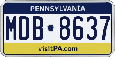 PA license plate MDB8637