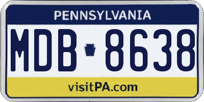 PA license plate MDB8638