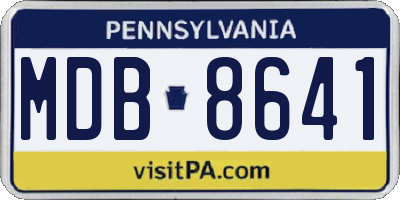 PA license plate MDB8641