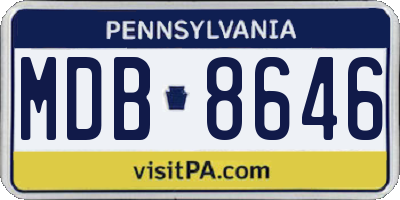 PA license plate MDB8646