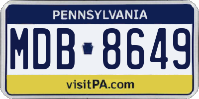 PA license plate MDB8649