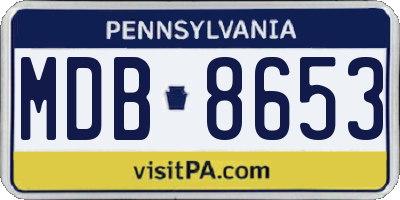 PA license plate MDB8653