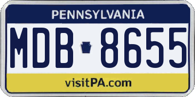 PA license plate MDB8655