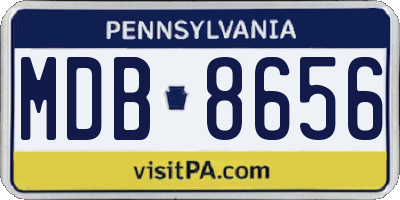 PA license plate MDB8656