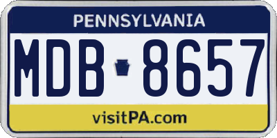 PA license plate MDB8657